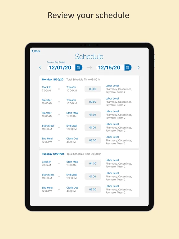 Screenshot di Vista Time Kiosk iPad 