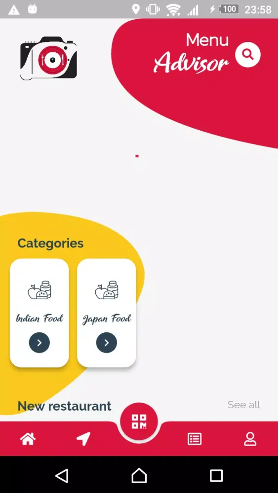 Tangkapan layar Menu advisor