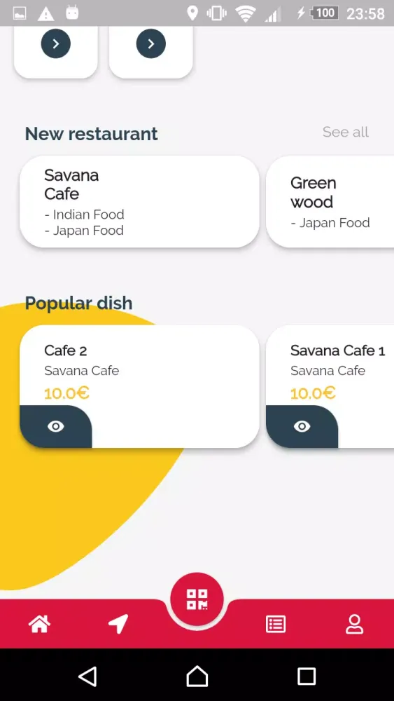 Tangkapan layar Menu advisor