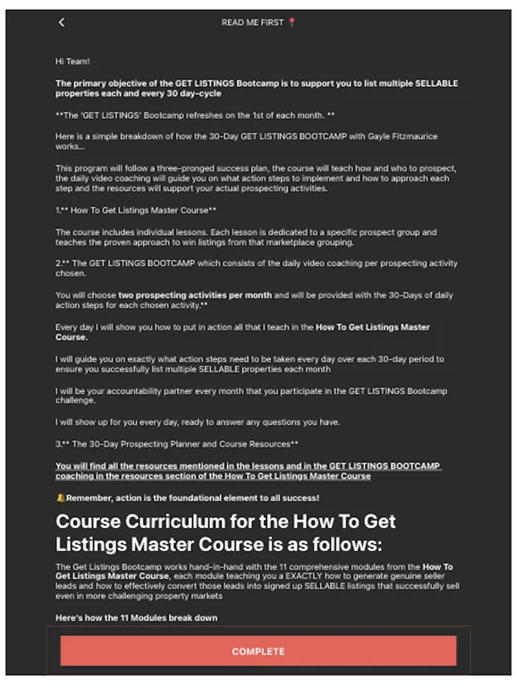 Get Listings Bootcamp iPad  スクリーンショット