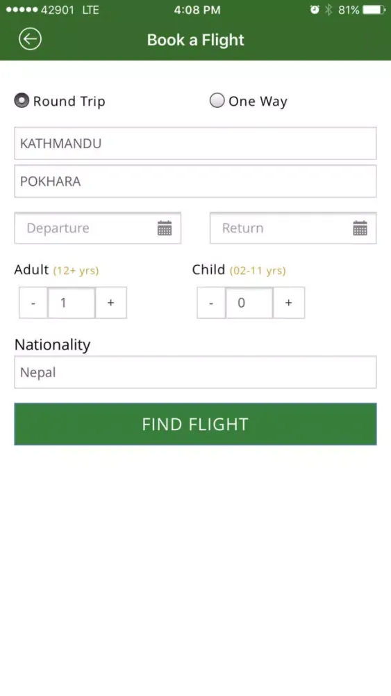 Zrzuty ekranu Yeti Airlines