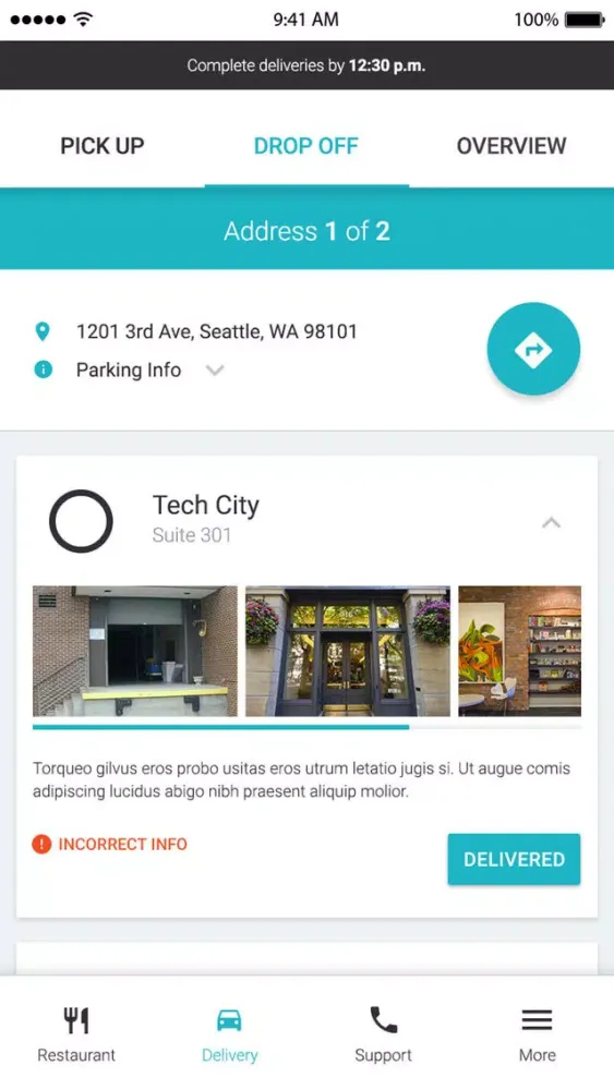 Captures d'écran de Peach Delivery App