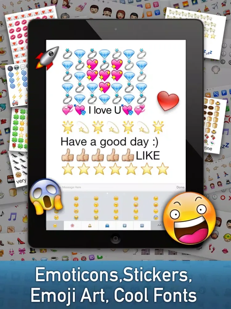 Emoji Keyboard + CoolText Free iPad  سکرین شاٹس