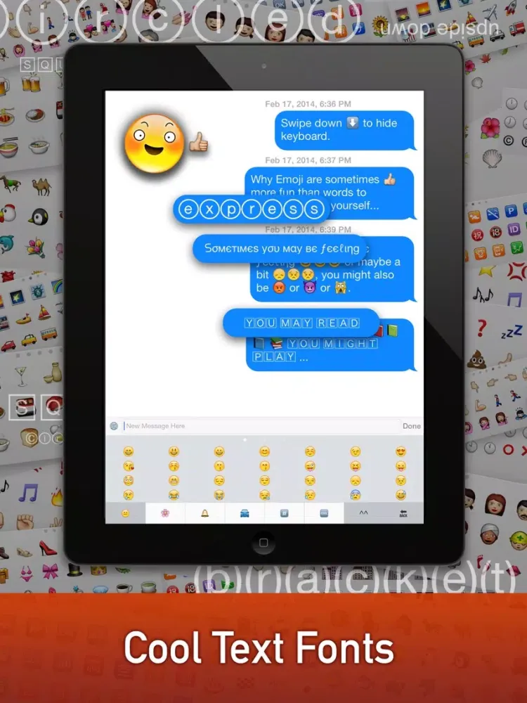 Emoji Keyboard + CoolText Free iPad  سکرین شاٹس