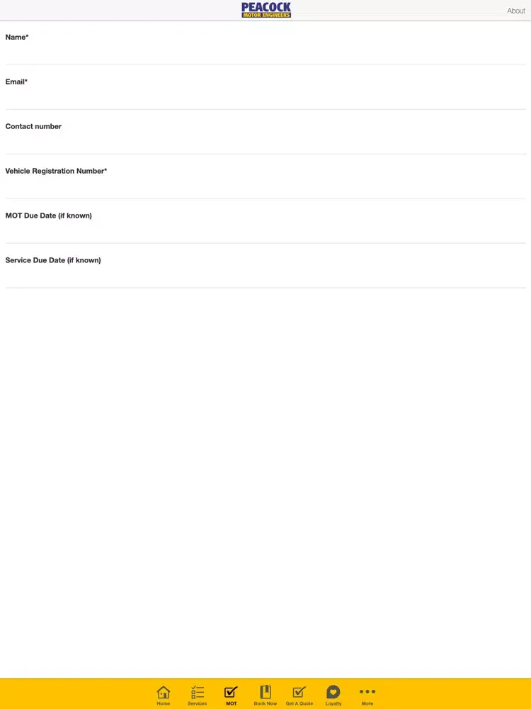 Capturas de pantalla de Peacock Motor Engineers iPad 