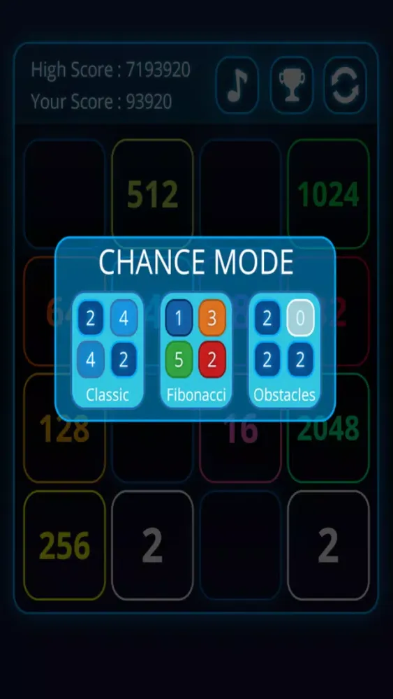 Capturas de pantalla de 2048 Threes mode