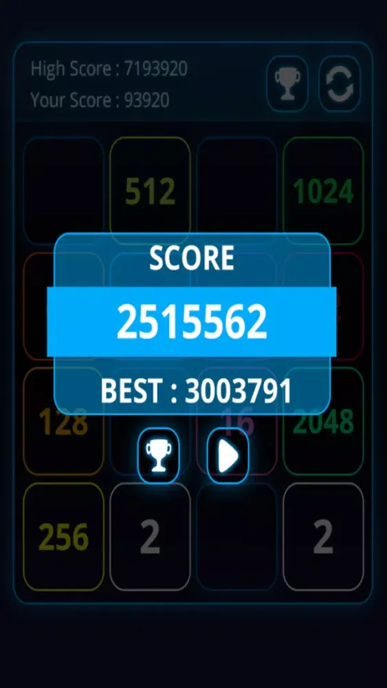 Capturas de pantalla de 2048 Threes mode