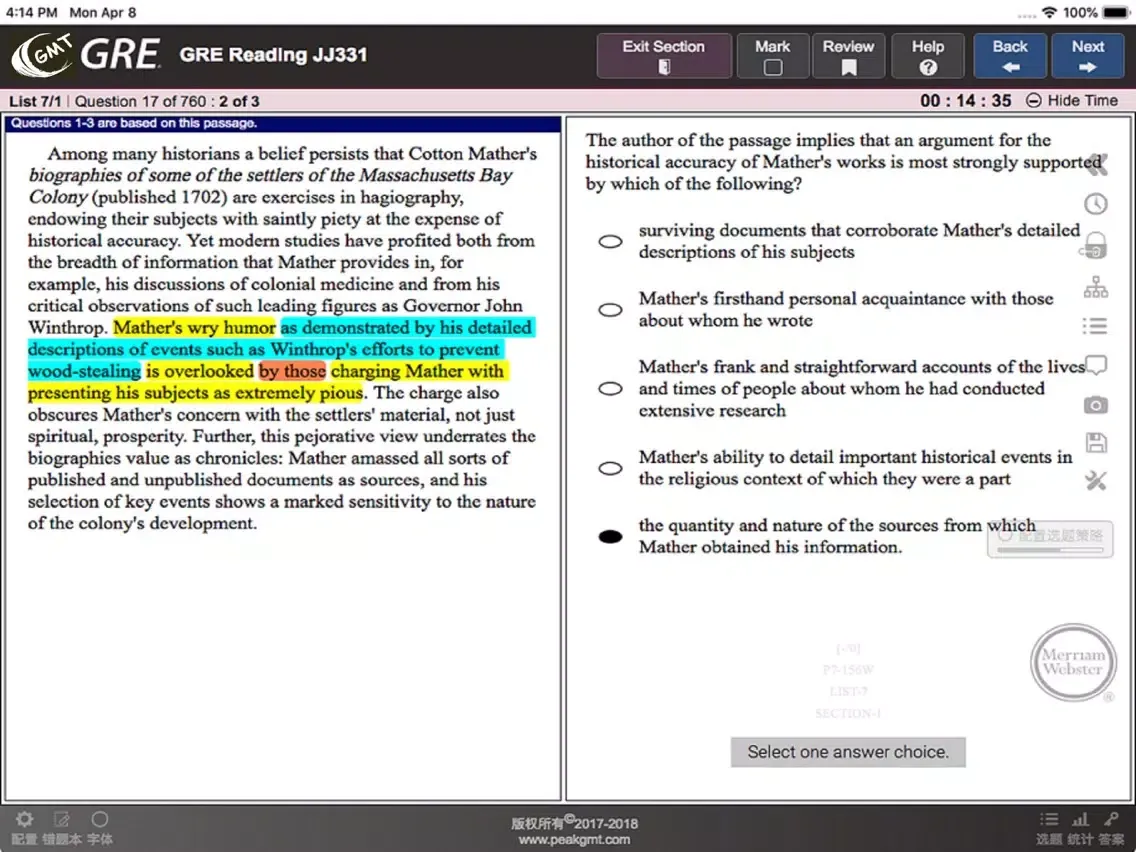 Practice 5 for GRE® Test iPad  স্ক্রিনশট