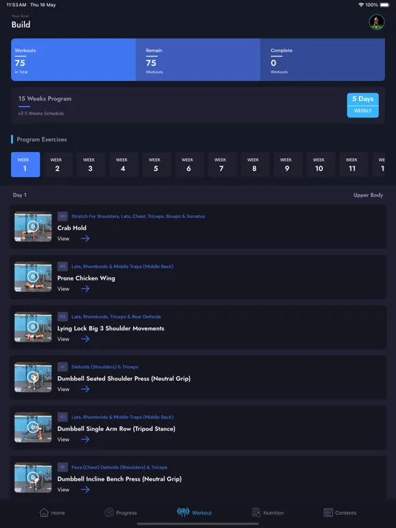 ภาพหน้าจอของ Peak Physique Health & Fitness iPad 