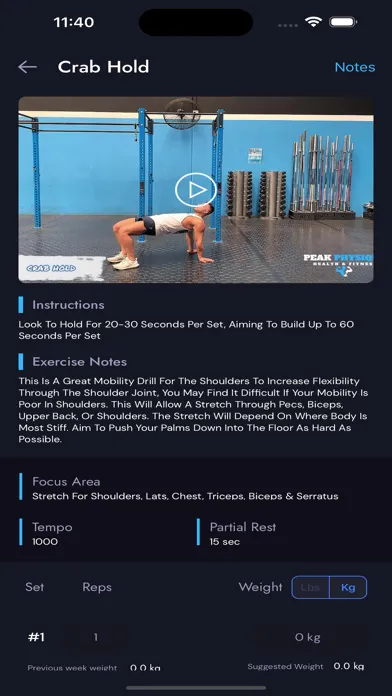 ภาพหน้าจอของ Peak Physique Health & Fitness