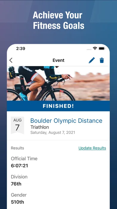 Captures d'écran de TrainingPeaks