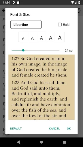 Screenshot di Bible: KJV, BBE, ASV, WEB, LSG