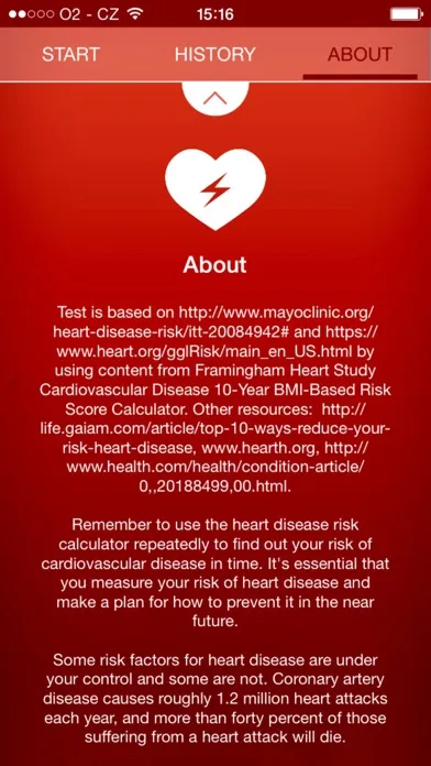 Heart Test - risk calculator of heart attack Ekran Görüntüleri