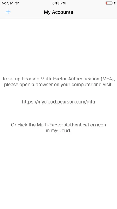 Tangkapan layar Pearson Employee Authenticator