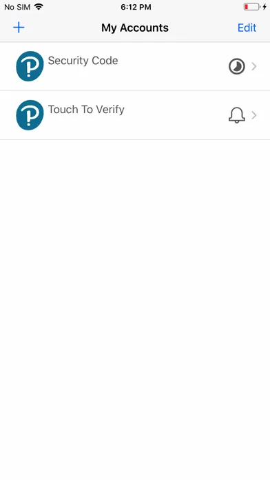 Tangkapan layar Pearson Employee Authenticator