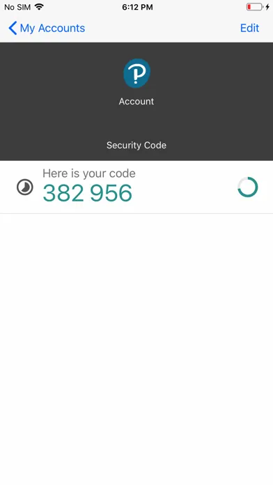 Tangkapan layar Pearson Employee Authenticator