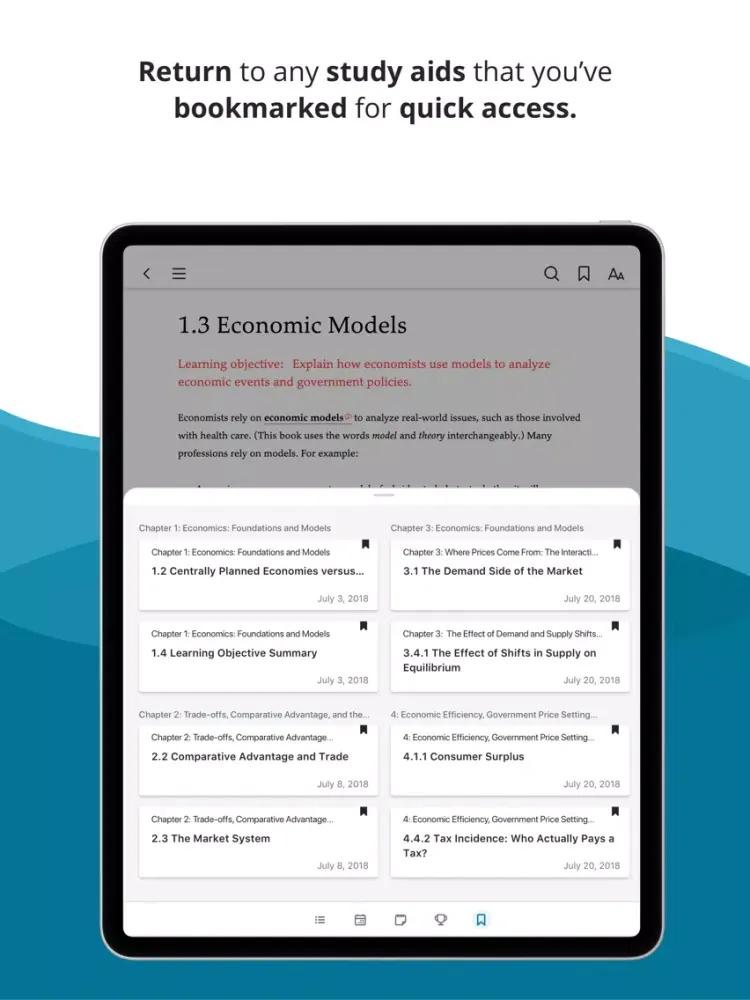 Capturas de tela do Pearson eText | Global iPad 
