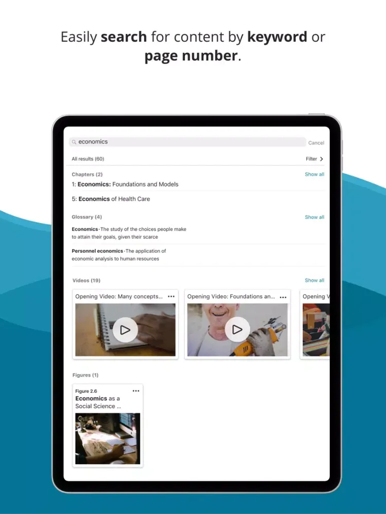 Capturas de tela do Pearson eText | Global iPad 