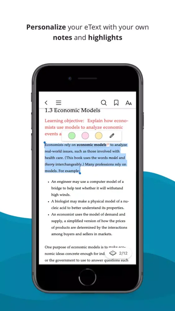 Capturas de tela do Pearson eText | Global