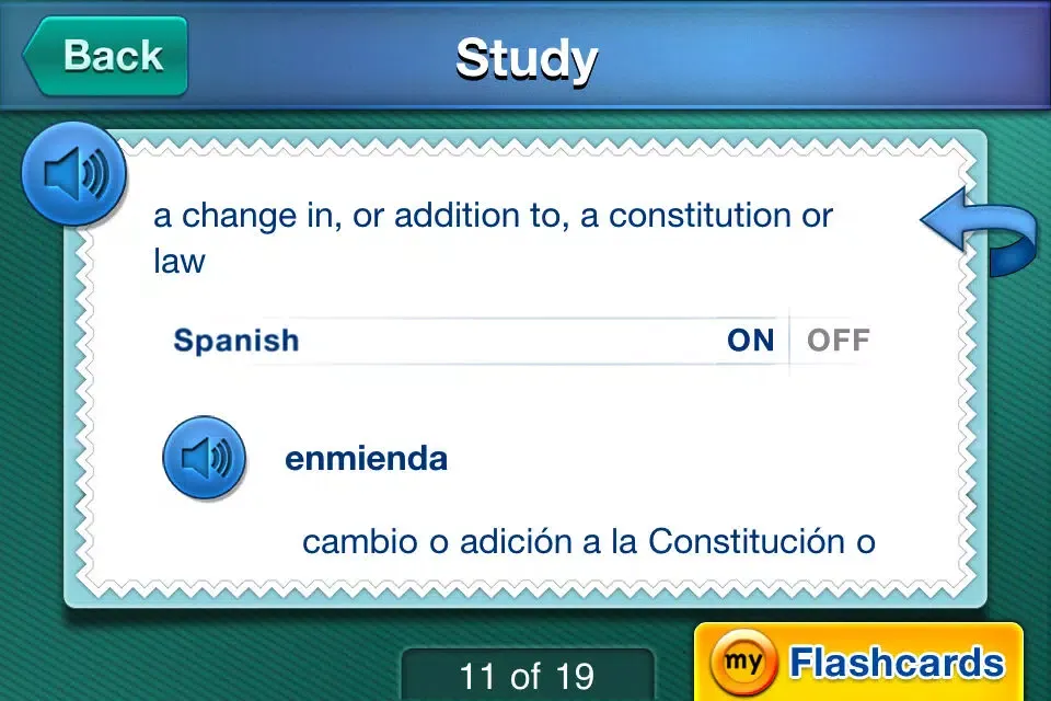 Captures d'écran de American Government myFlashcard Maker