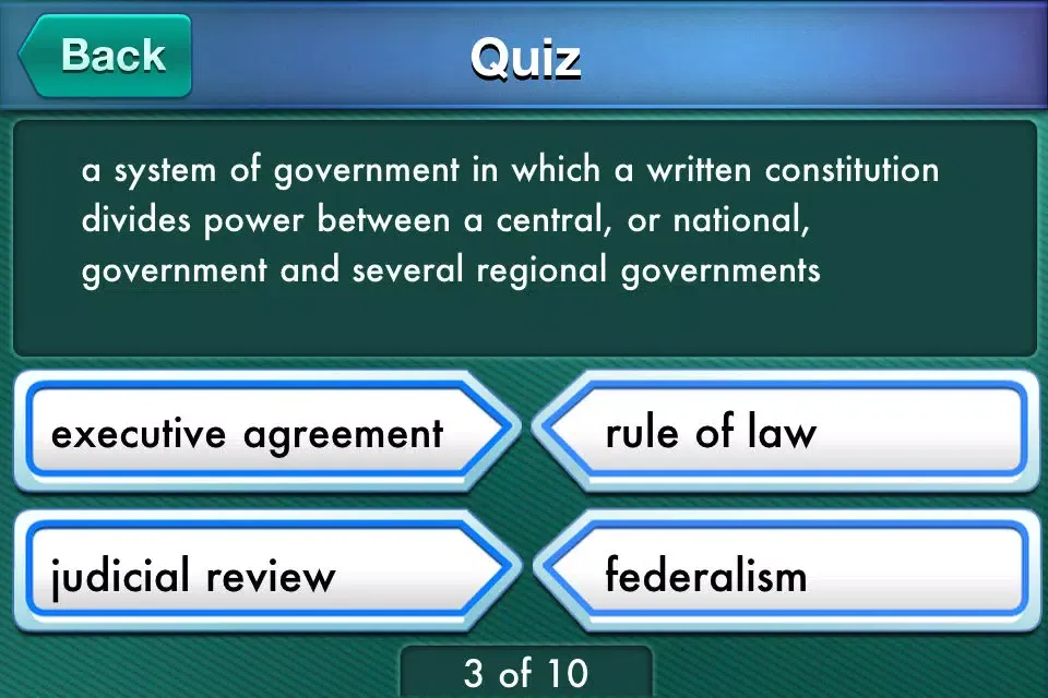 Captures d'écran de American Government myFlashcard Maker