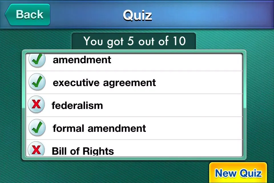 Captures d'écran de American Government myFlashcard Maker