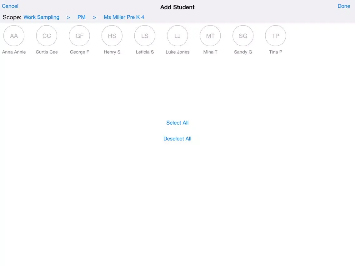Capturas de pantalla de Work Sampling and Ounce iPad 