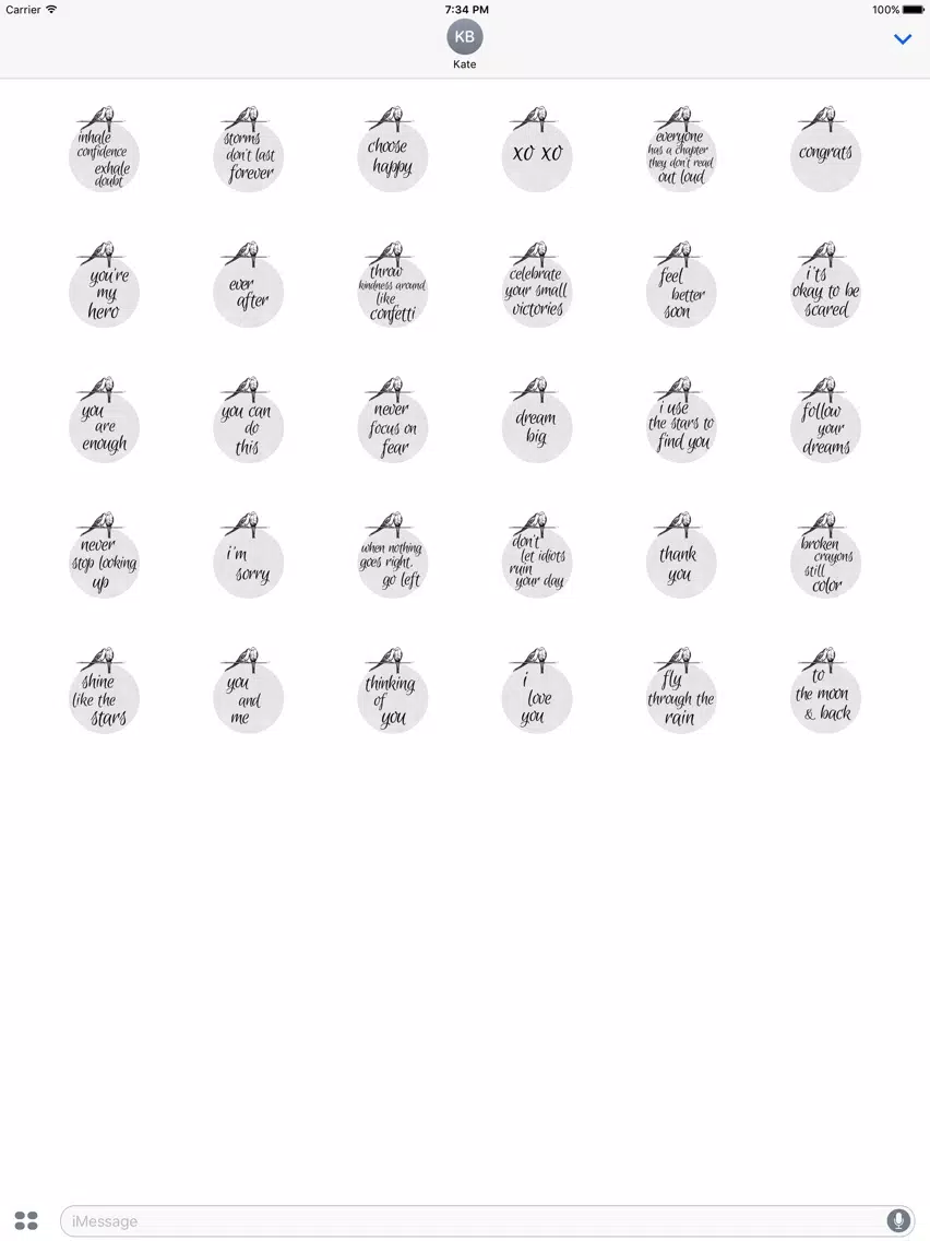 Captures d'écran de 'lil bird thought stickers iPad 