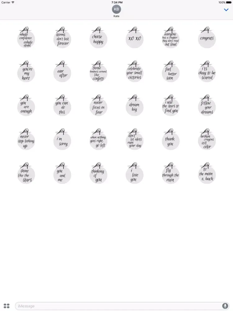 'lil bird thought stickers iPad  スクリーンショット