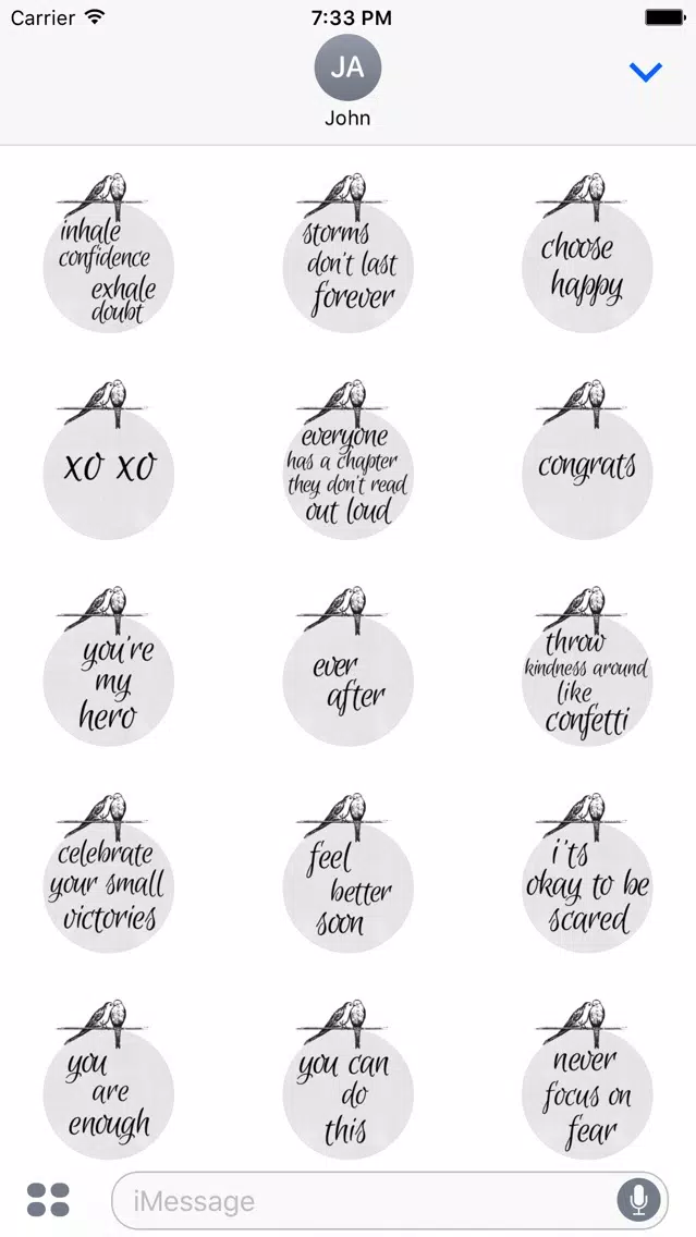 Captures d'écran de 'lil bird thought stickers
