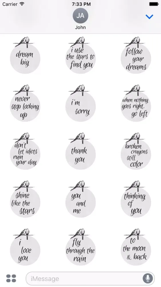 'lil bird thought stickers スクリーンショット