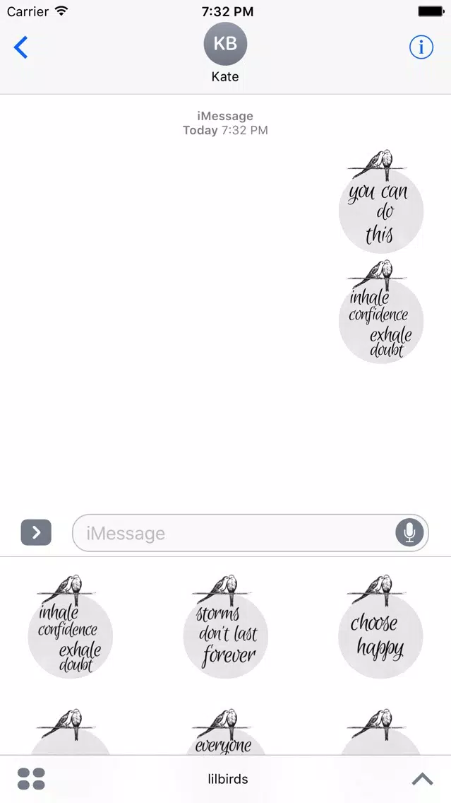 Captures d'écran de 'lil bird thought stickers