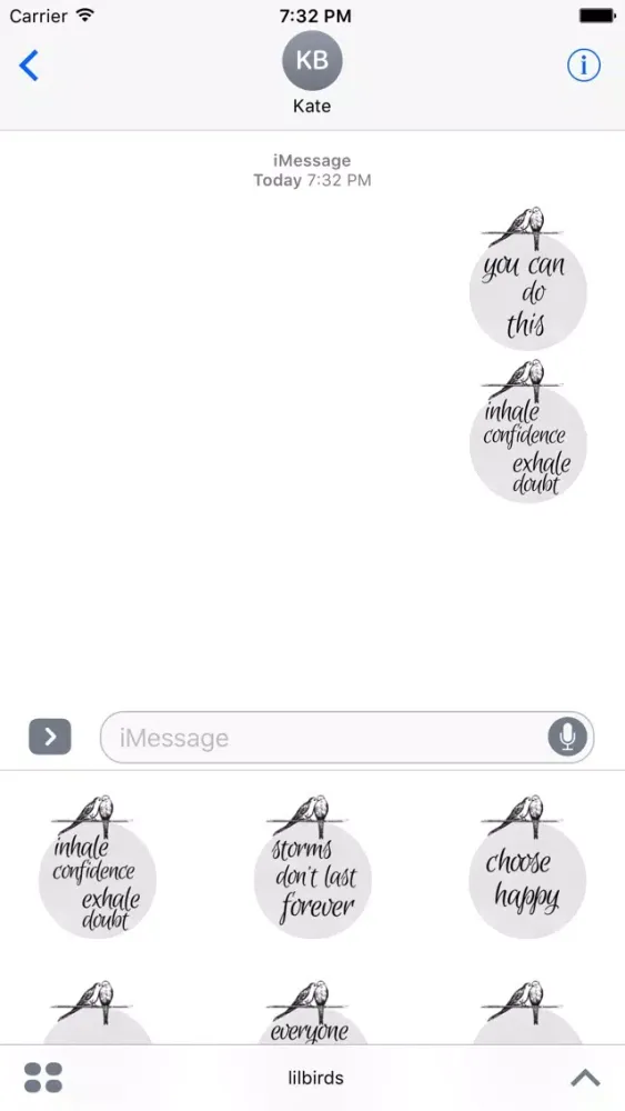 'lil bird thought stickers スクリーンショット