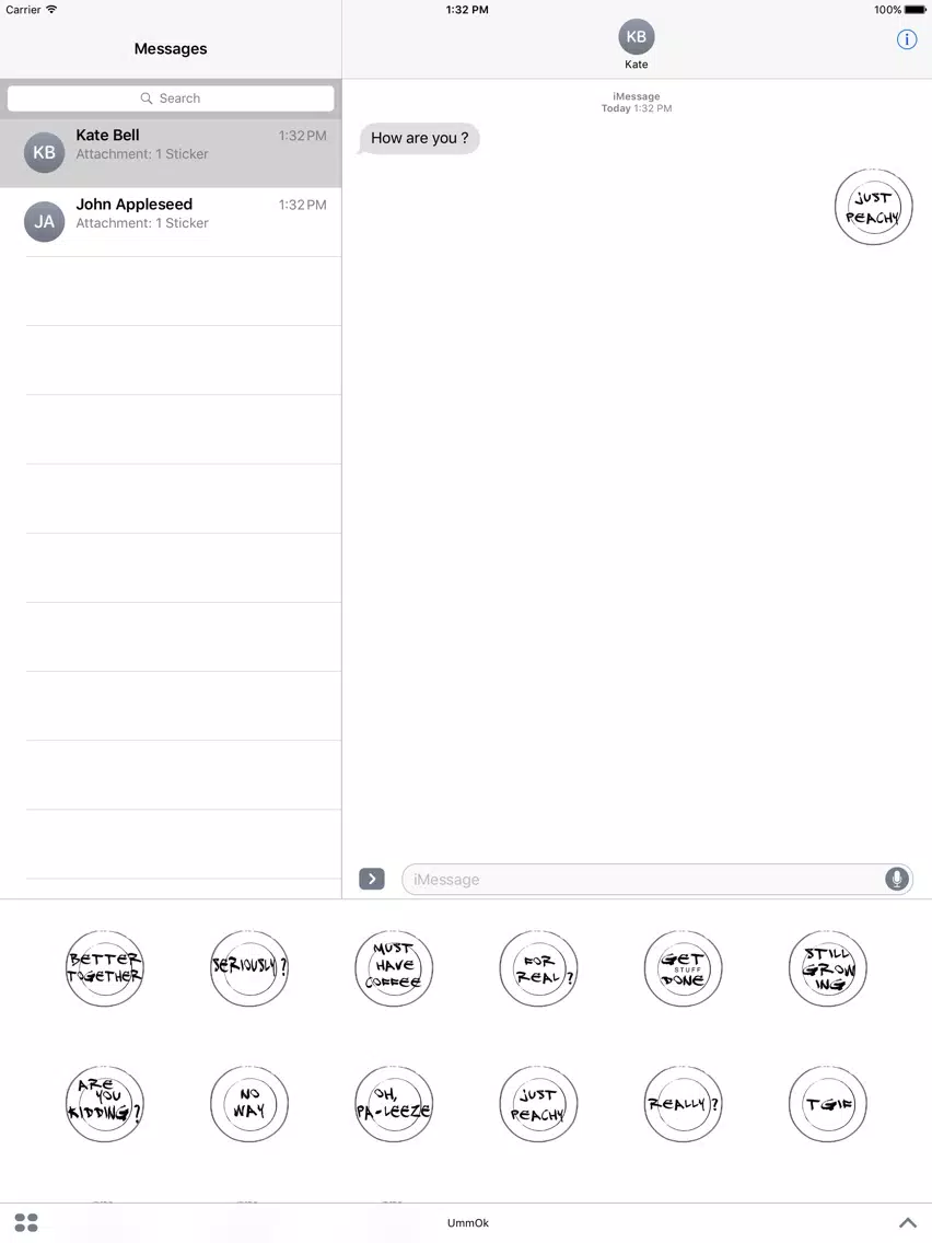 Скриншоты Umm Ok stickers iPad 