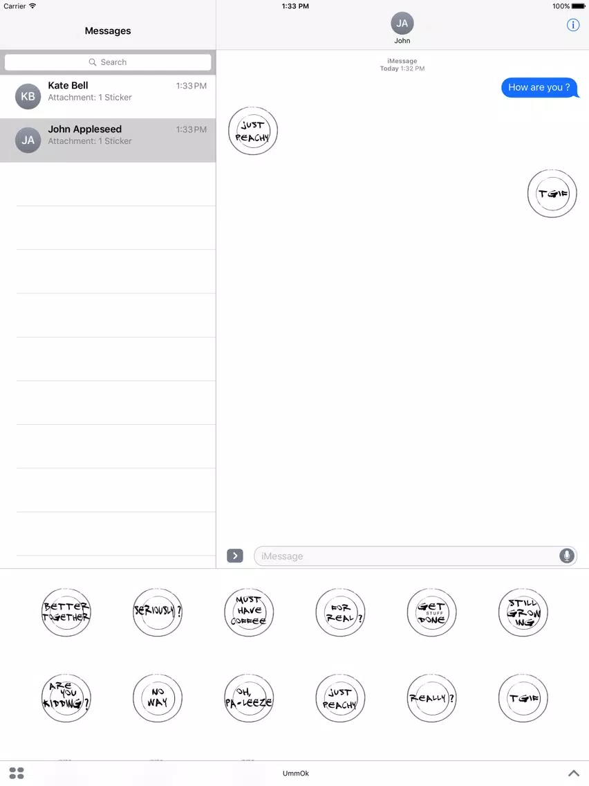 Скриншоты Umm Ok stickers iPad 