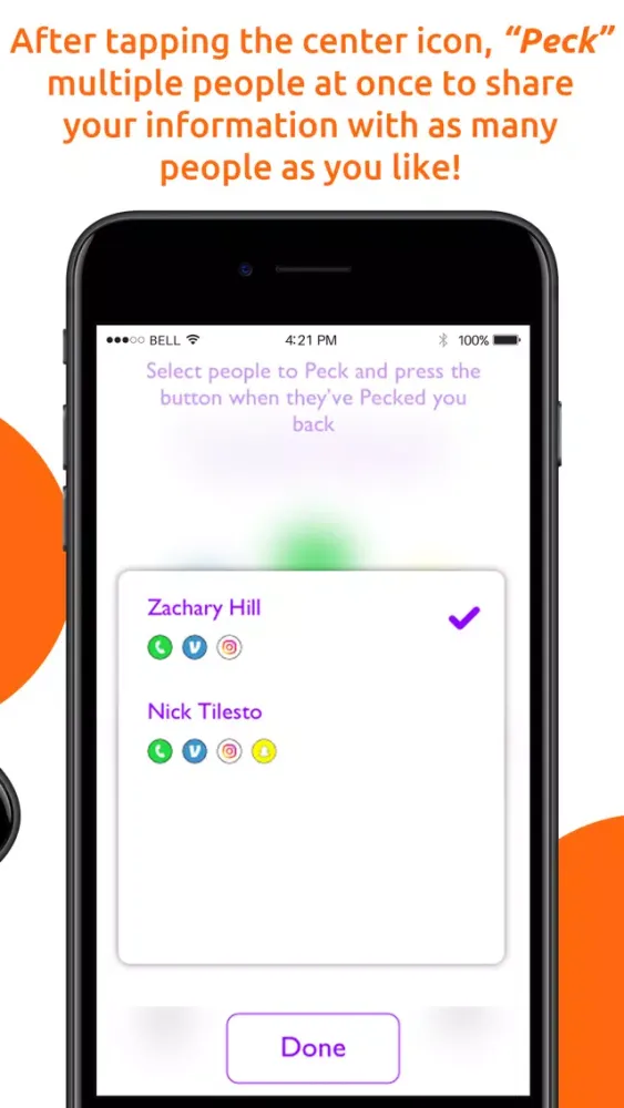 Скриншоты PeckApp - Share Contact Info