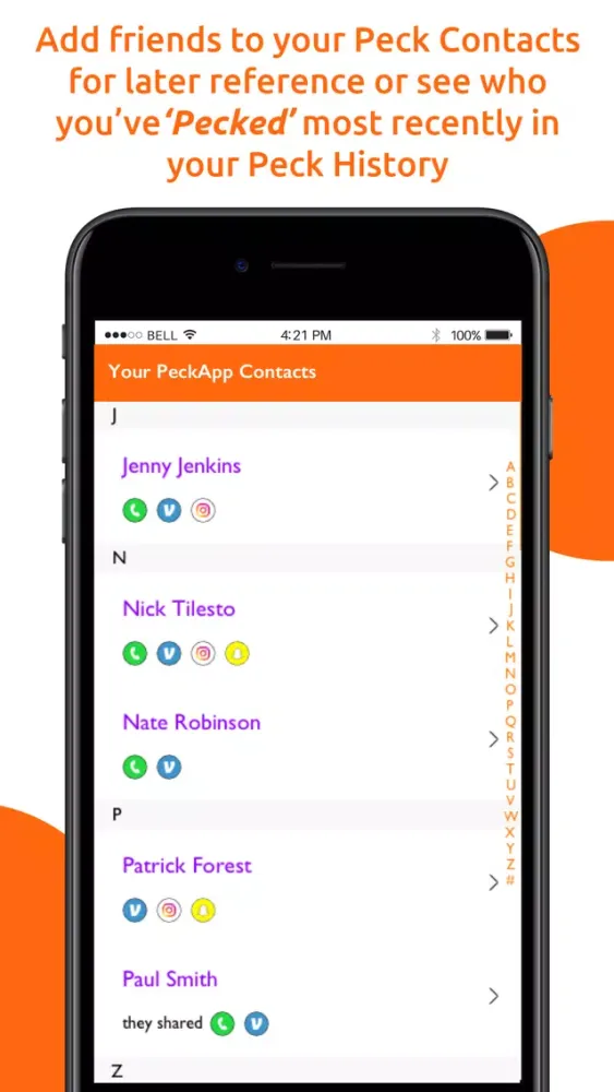 Скриншоты PeckApp - Share Contact Info