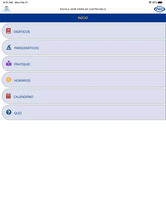 PEC - Sistema de Ensino iPad  Screenshots