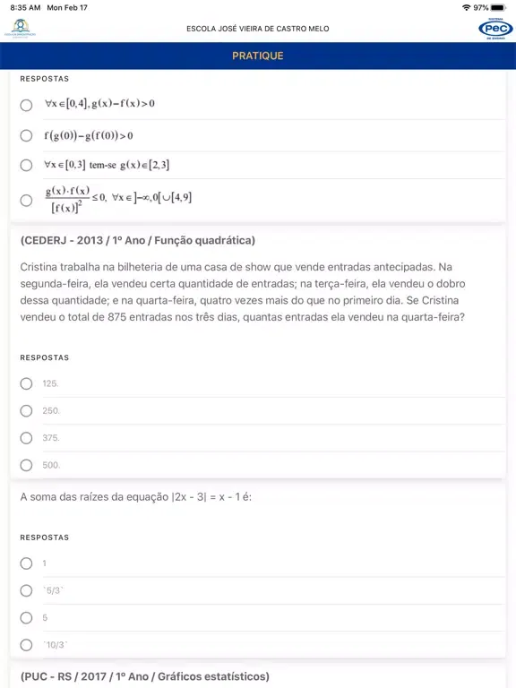 PEC - Sistema de Ensino iPad  Screenshots