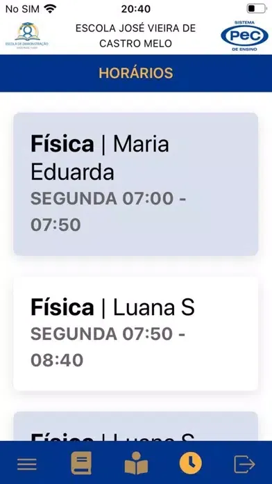 PEC - Sistema de Ensino Screenshots