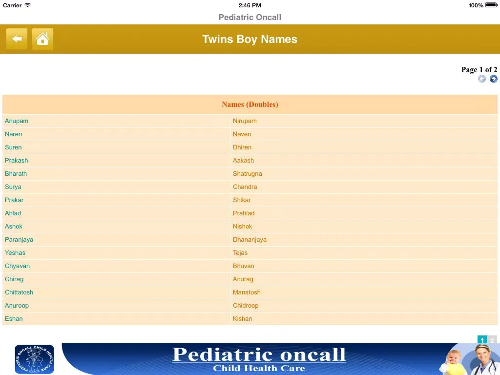 Captures d'écran de Indian Baby Names - Pediatric Oncall iPad 