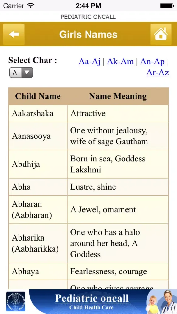 Captures d'écran de Indian Baby Names - Pediatric Oncall