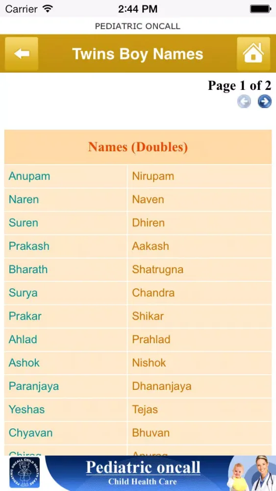 Captures d'écran de Indian Baby Names - Pediatric Oncall