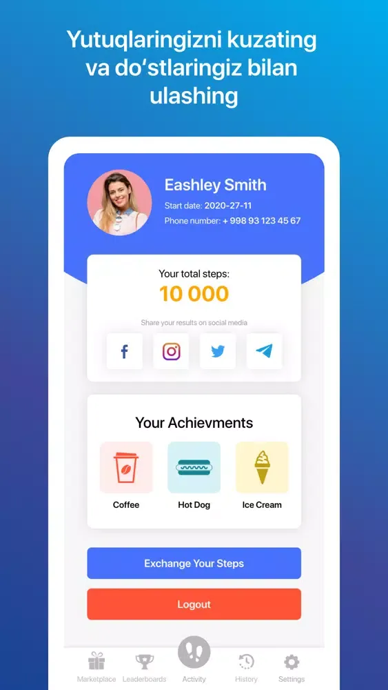 StepApp.uz Screenshots