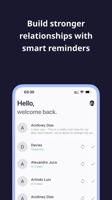 Remindely - Personal CRM Ekran Görüntüleri
