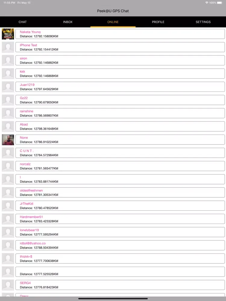 Peek@U GPS Chat iPad 应用截图