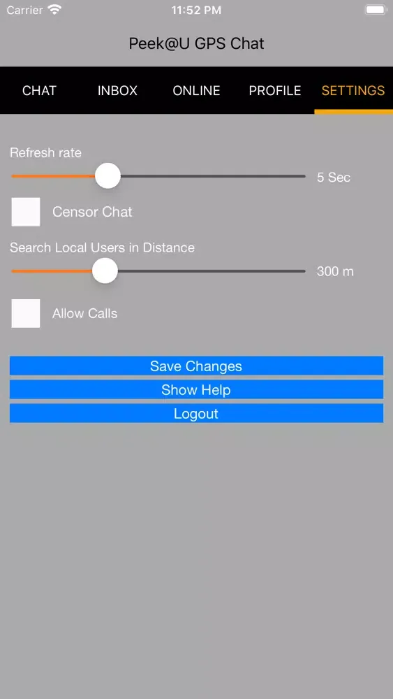 Peek@U GPS Chat应用截图