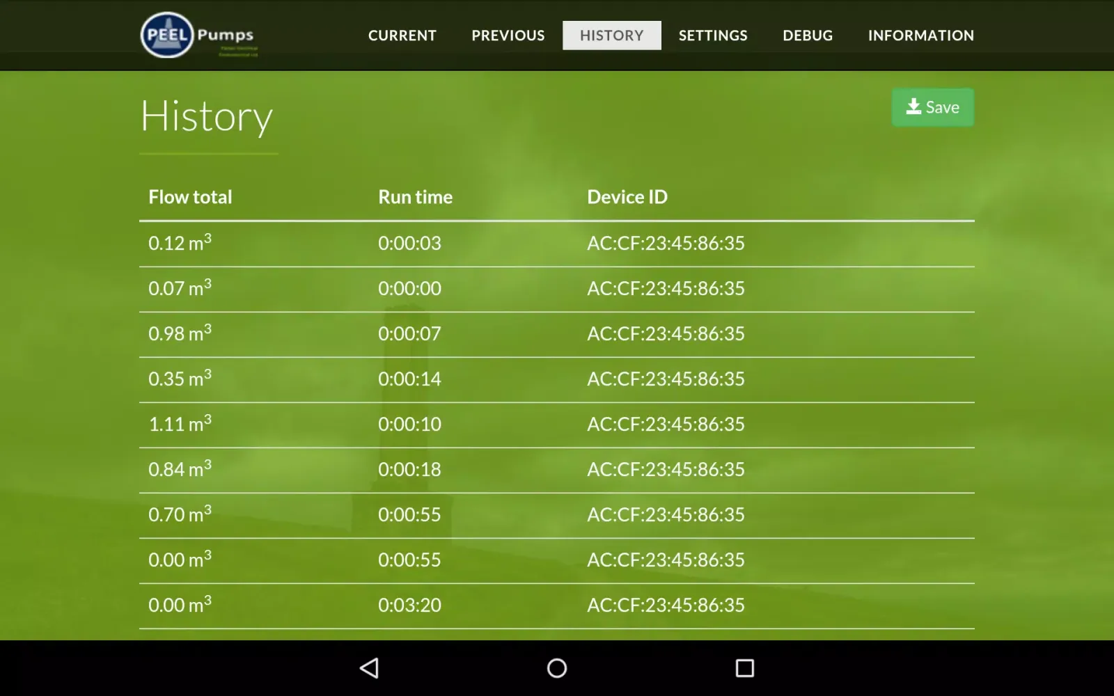 Peel Pumps Firmware Upgrade Ekran Görüntüleri