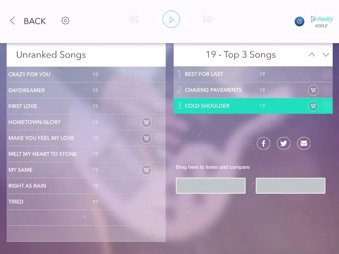 Tangkapan skrin Peelty - Adele Edition iPad 