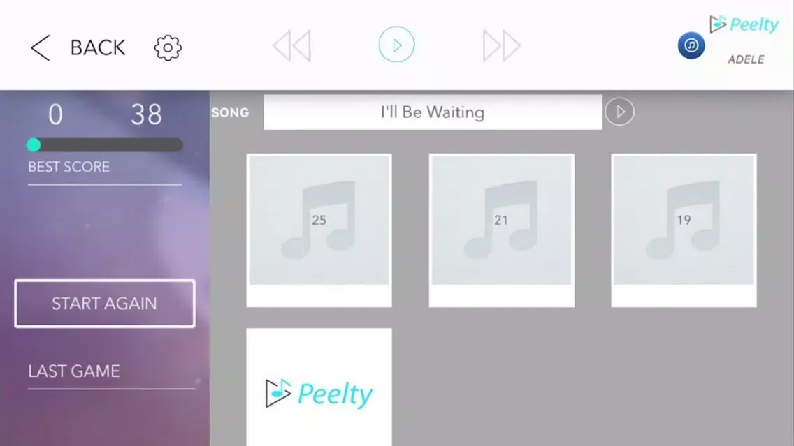 Tangkapan skrin Peelty - Adele Edition